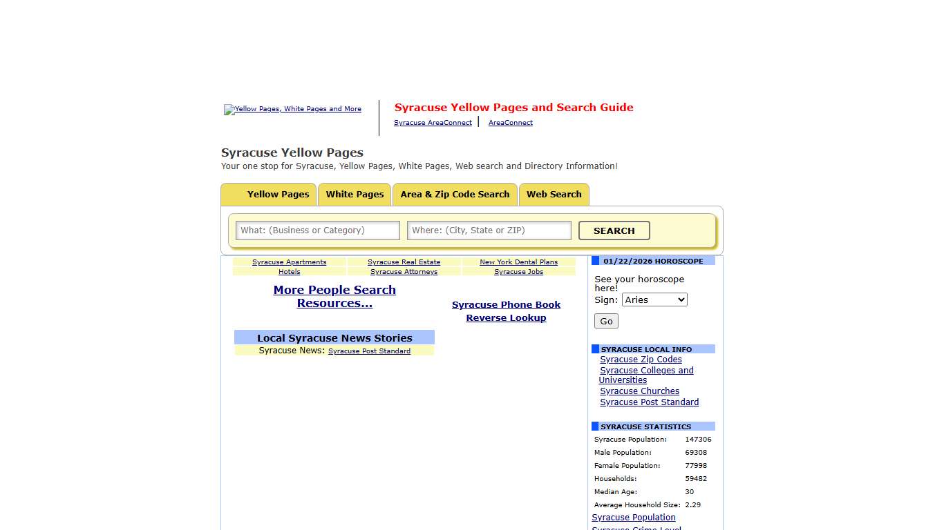 Syracuse Yellow Pages and Syracuse NY Guide